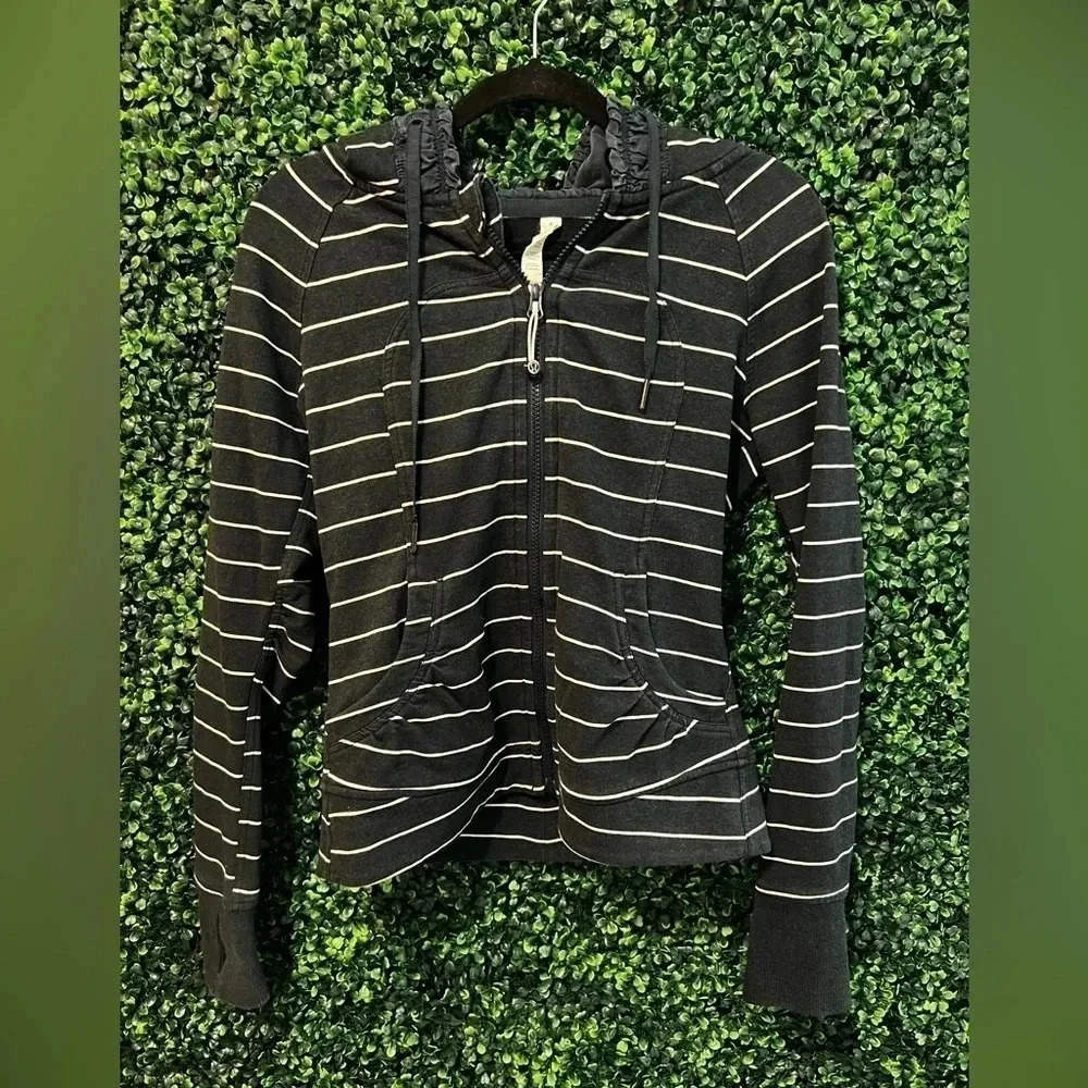Lululemon Movement Jacket Lookout Stripe In Rare Heathered Inkwell - Size 4